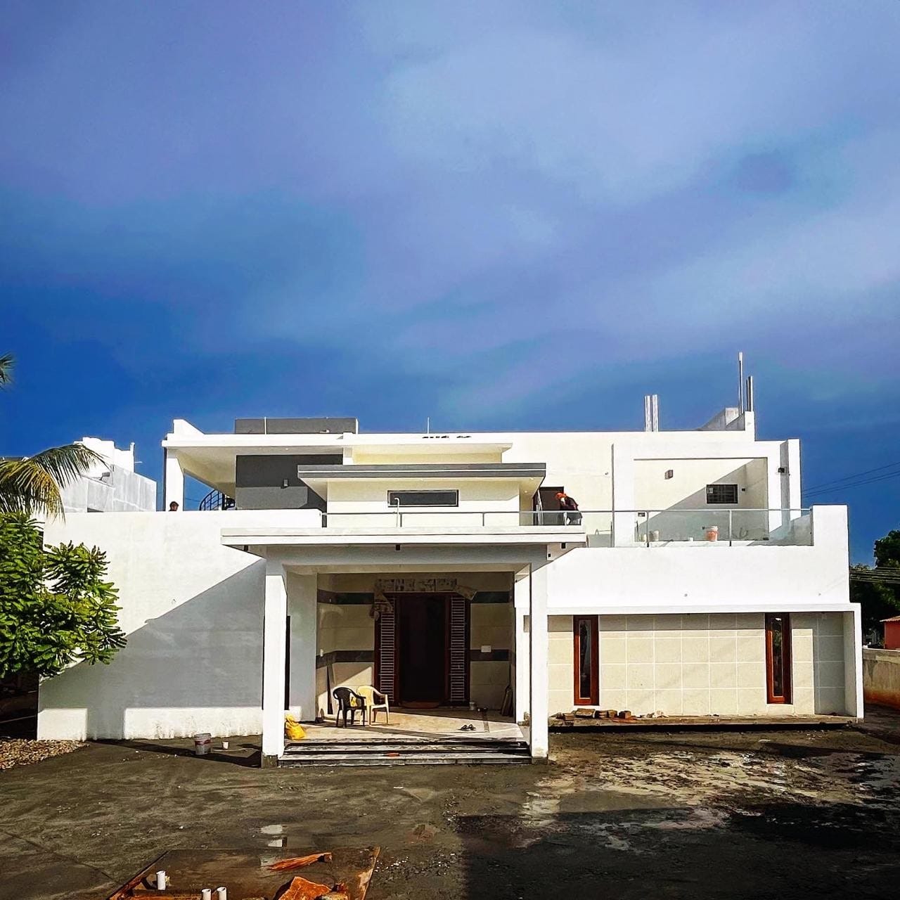Two-floor house, painting stage